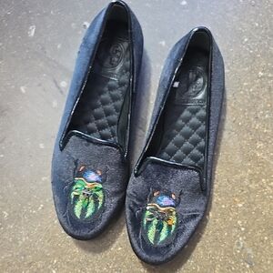 Tory Burch Black Quilted Leather Loafers